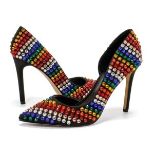 Women Inc Kenjay Pointed Toe Stiletto Slip On Rhinestone Pumps Size 10M